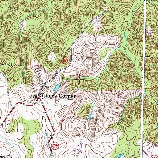 Topographic Map of Bourne, VA