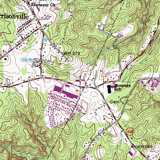 Topographic Map of Brafferton, VA