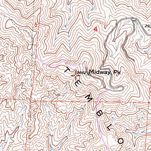 Topographic Map of Midway Peak, CA