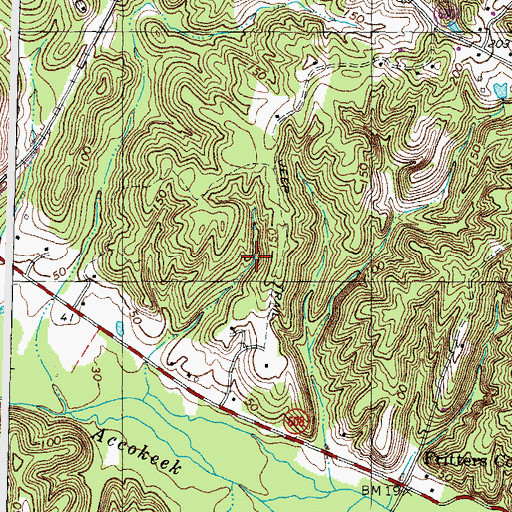Topographic Map of Brooksmill Estates, VA