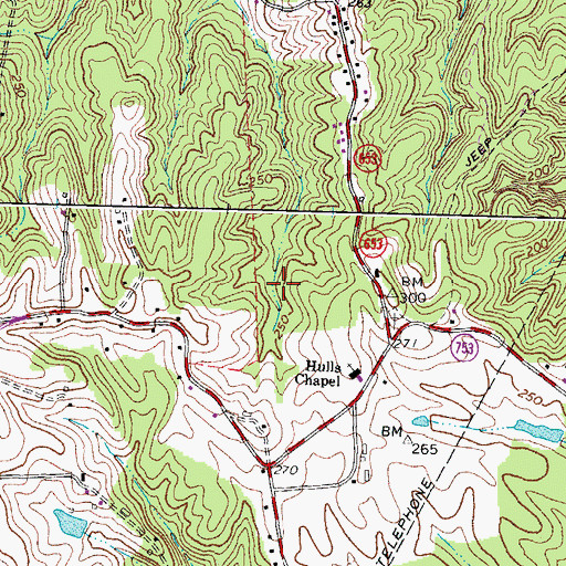 Topographic Map of Butterfield, VA