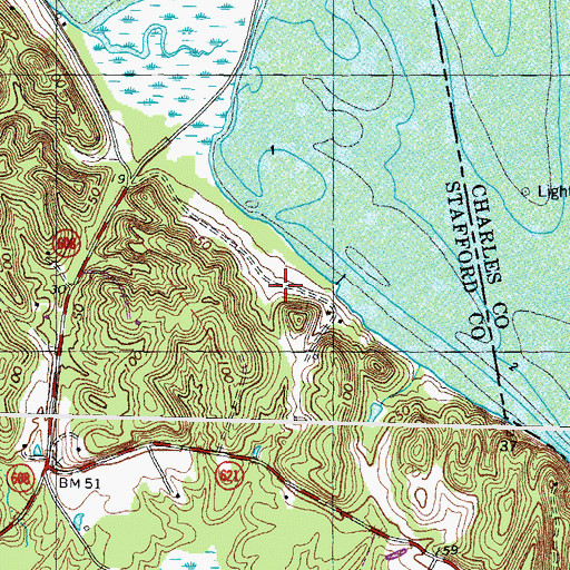 Topographic Map of Canterbury Estates, VA