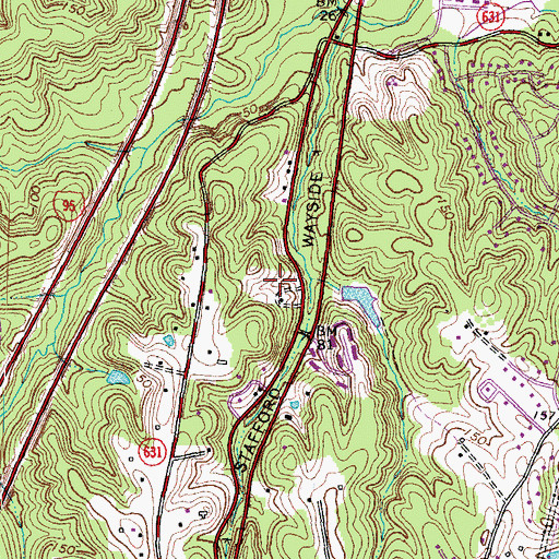 Topographic Map of Canterbury Village, VA