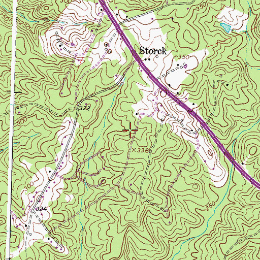 Topographic Map of Carrera Estates, VA