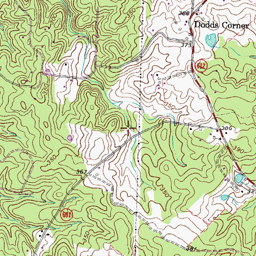 Topographic Map of Cedar Knolls Estates, VA