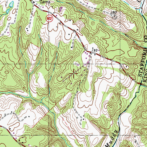 Topographic Map of Chapel Heights, VA