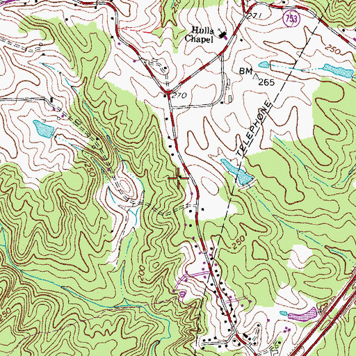Topographic Map of Chapel View, VA