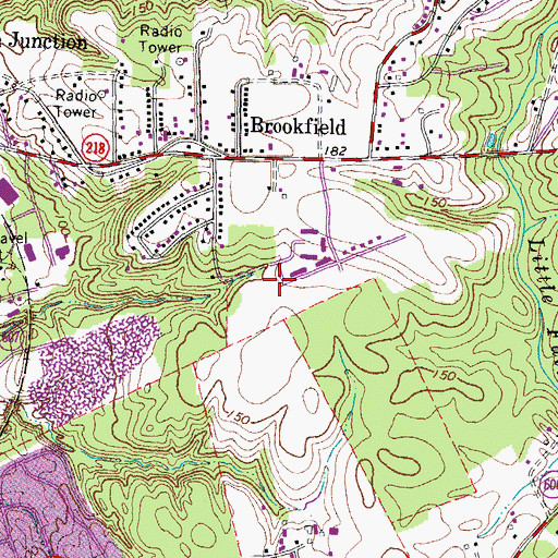 Topographic Map of Charlestown Commons, VA