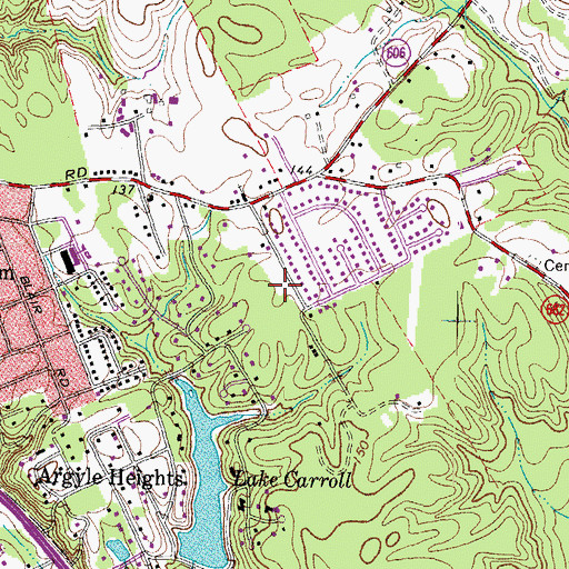 Topographic Map of Clarion Woods, VA