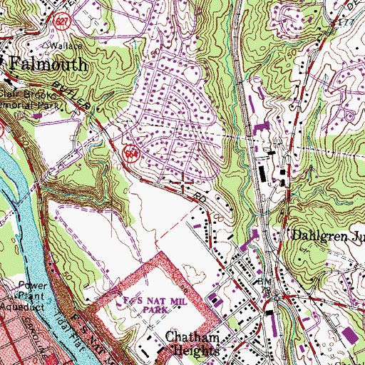 Topographic Map of Clearview, VA