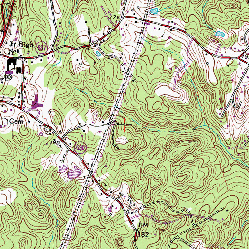 Topographic Map of Cobblestone, VA
