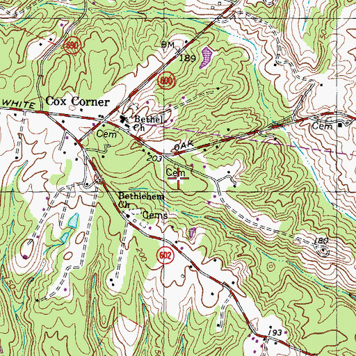 Topographic Map of Colbert Walker Estates, VA