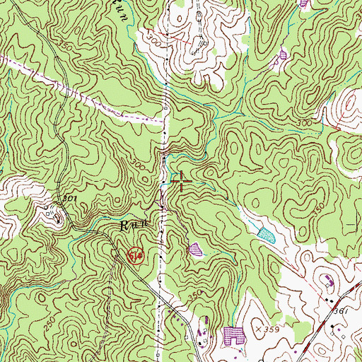 Topographic Map of Cool River, VA