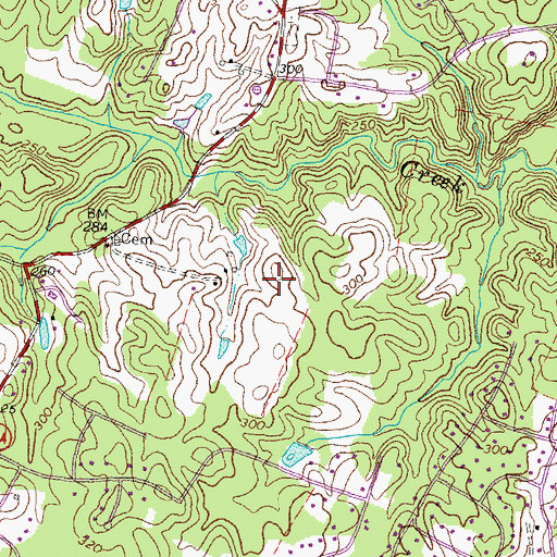 Topographic Map of Crown Manor, VA