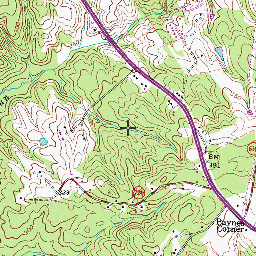 Topographic Map of Cypress Estates, VA