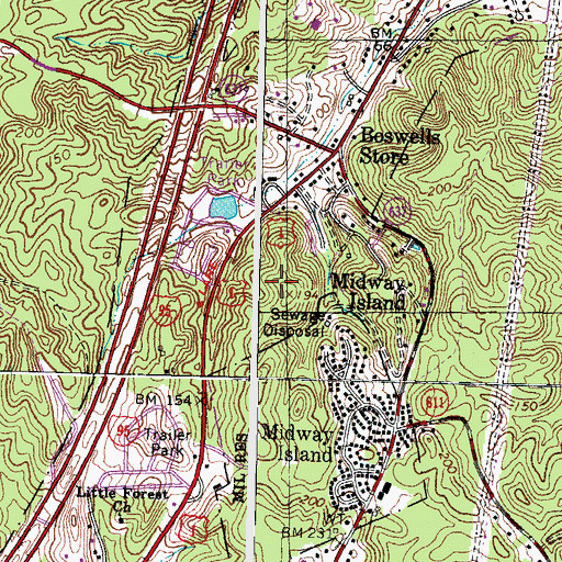 Topographic Map of Dogwoods, VA