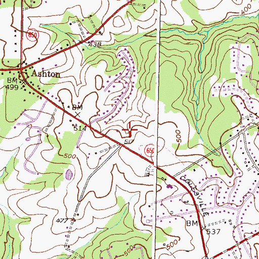 Topographic Map of Ednor Highlands, MD