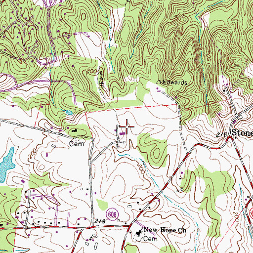 Topographic Map of Fitzhugh, VA