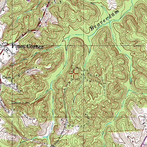 Topographic Map of Foxberry, VA