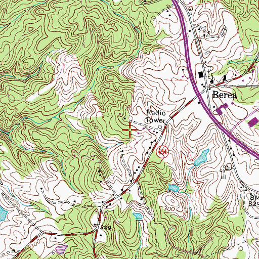 Topographic Map of Foxwood Estates, VA