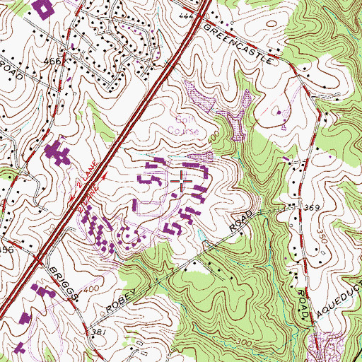 Topographic Map of Green Castle Woods, MD