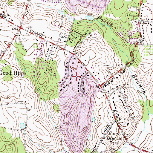 Topographic Map of Gum Springs, MD