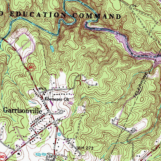 Topographic Map of Hallbrooke Woods, VA