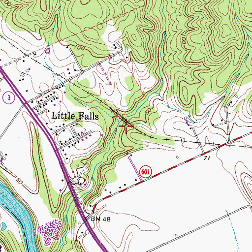 Topographic Map of Hart Division of Little Falls, VA