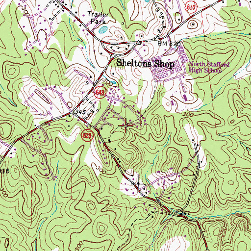 Topographic Map of Heritage Oaks, VA