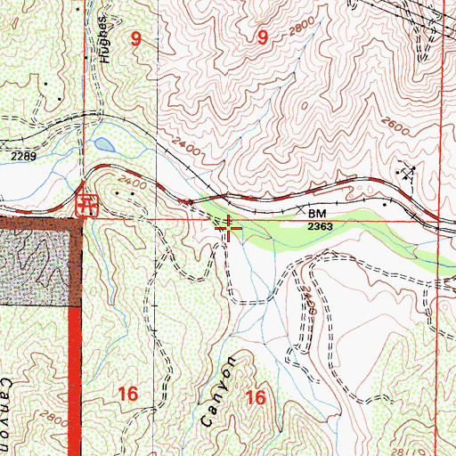 Topographic Map of Mill Canyon, CA
