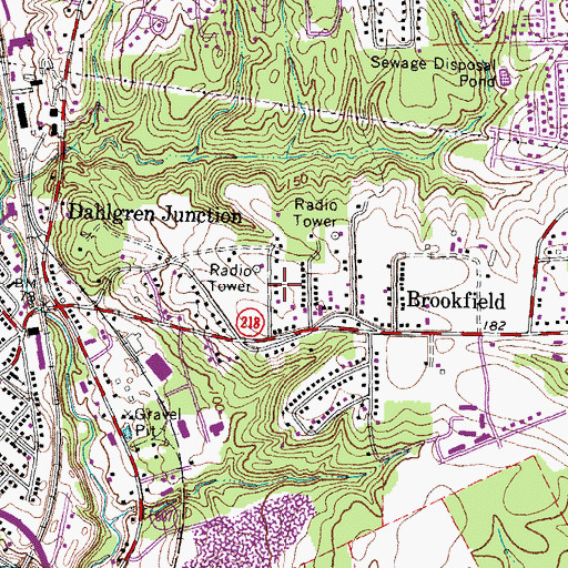Topographic Map of Hoyt, VA