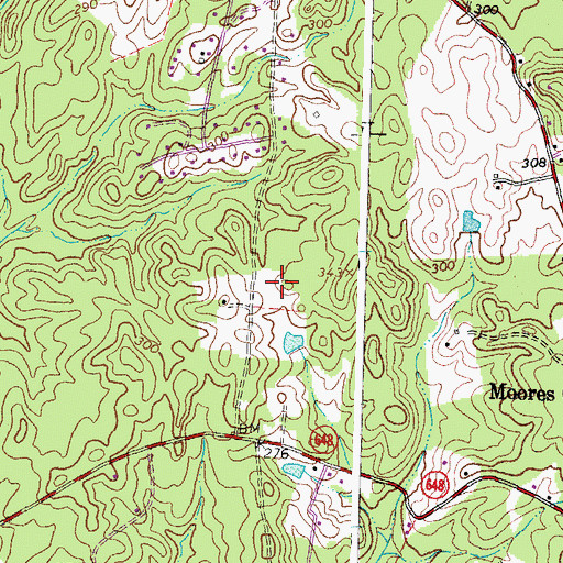 Topographic Map of Hunters Pond, VA