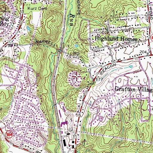 Topographic Map of Huntington Hills, VA
