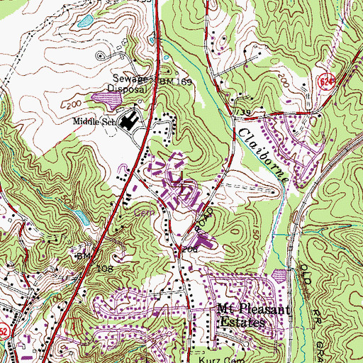 Topographic Map of Jefferson Place, VA