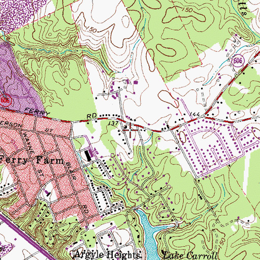 Topographic Map of Joseph Sullivan Estates, VA