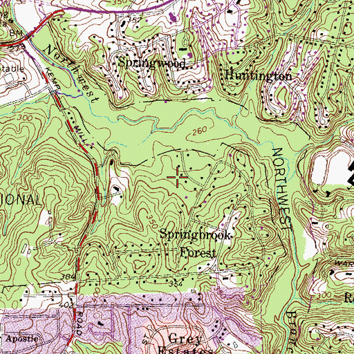 Topographic Map of Kemp Mill Forest, MD