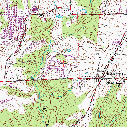 Topographic Map of Kendallwood Estates, VA