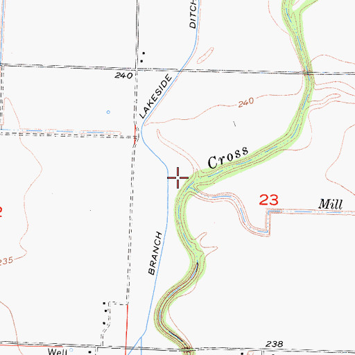 Topographic Map of Mill Creek, CA