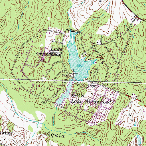 Topographic Map of Lake Arrowhead, VA