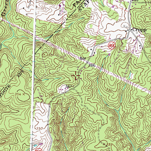 Topographic Map of Laurelwood, VA