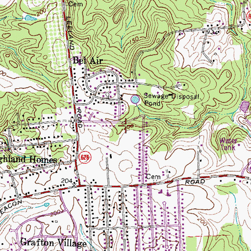 Topographic Map of Leeland Heights, VA
