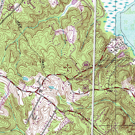 Topographic Map of Locklears Knoll, VA
