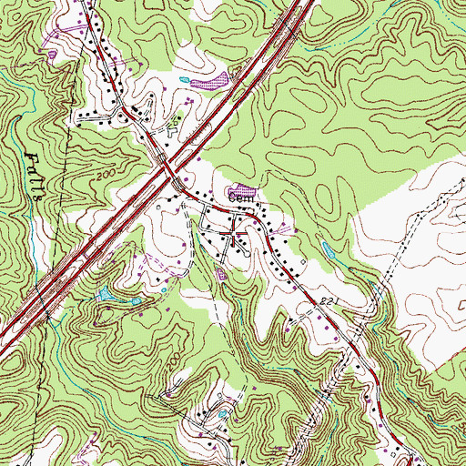 Topographic Map of Locust Knolls, VA
