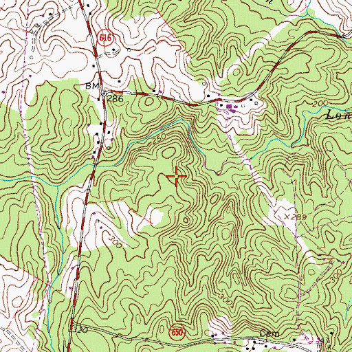 Topographic Map of Long Branch, VA