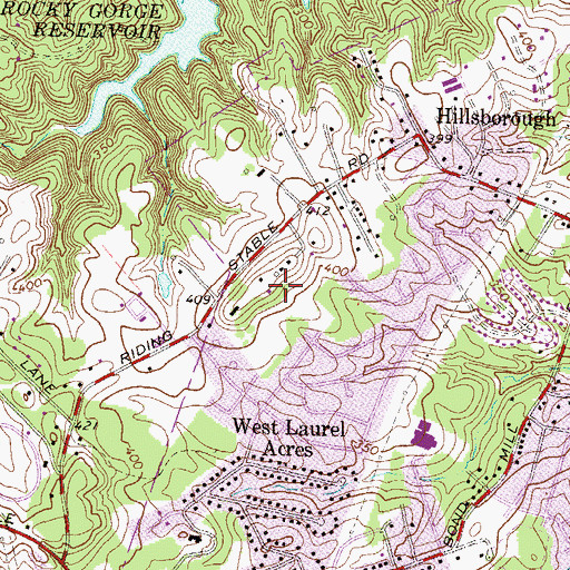 Topographic Map of Maidens Fancy Manor, MD