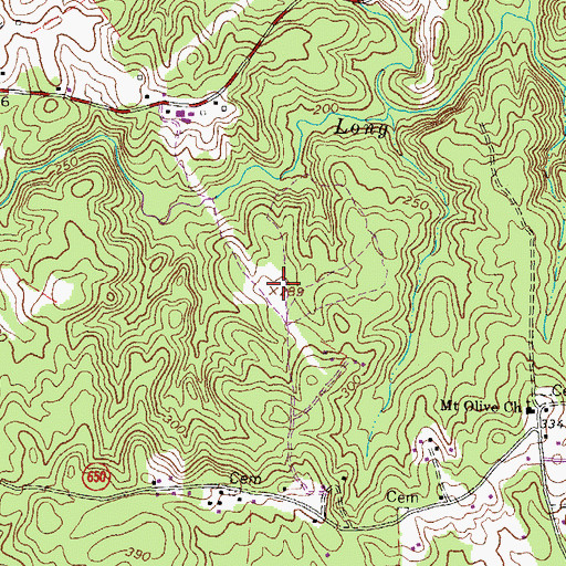 Topographic Map of Manor Wood Estates, VA
