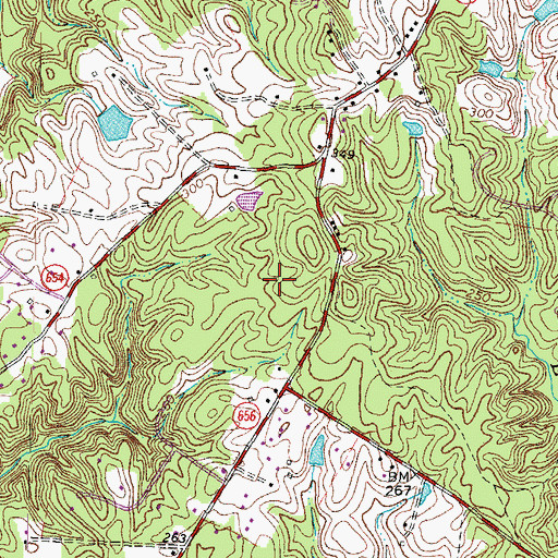 Topographic Map of Mansfield Manor, VA