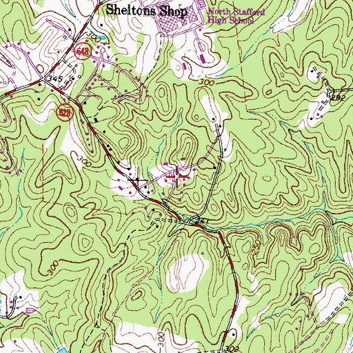 Topographic Map of Marshall Estates, VA