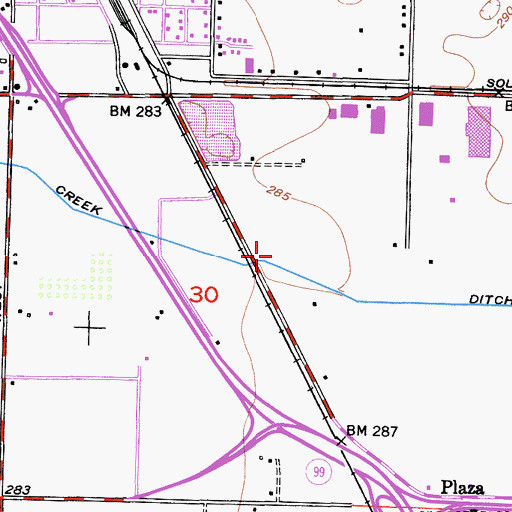 Topographic Map of Mill Creek Ditch, CA