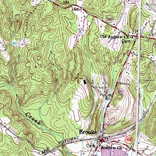 Topographic Map of Meadowbrook Estates, VA